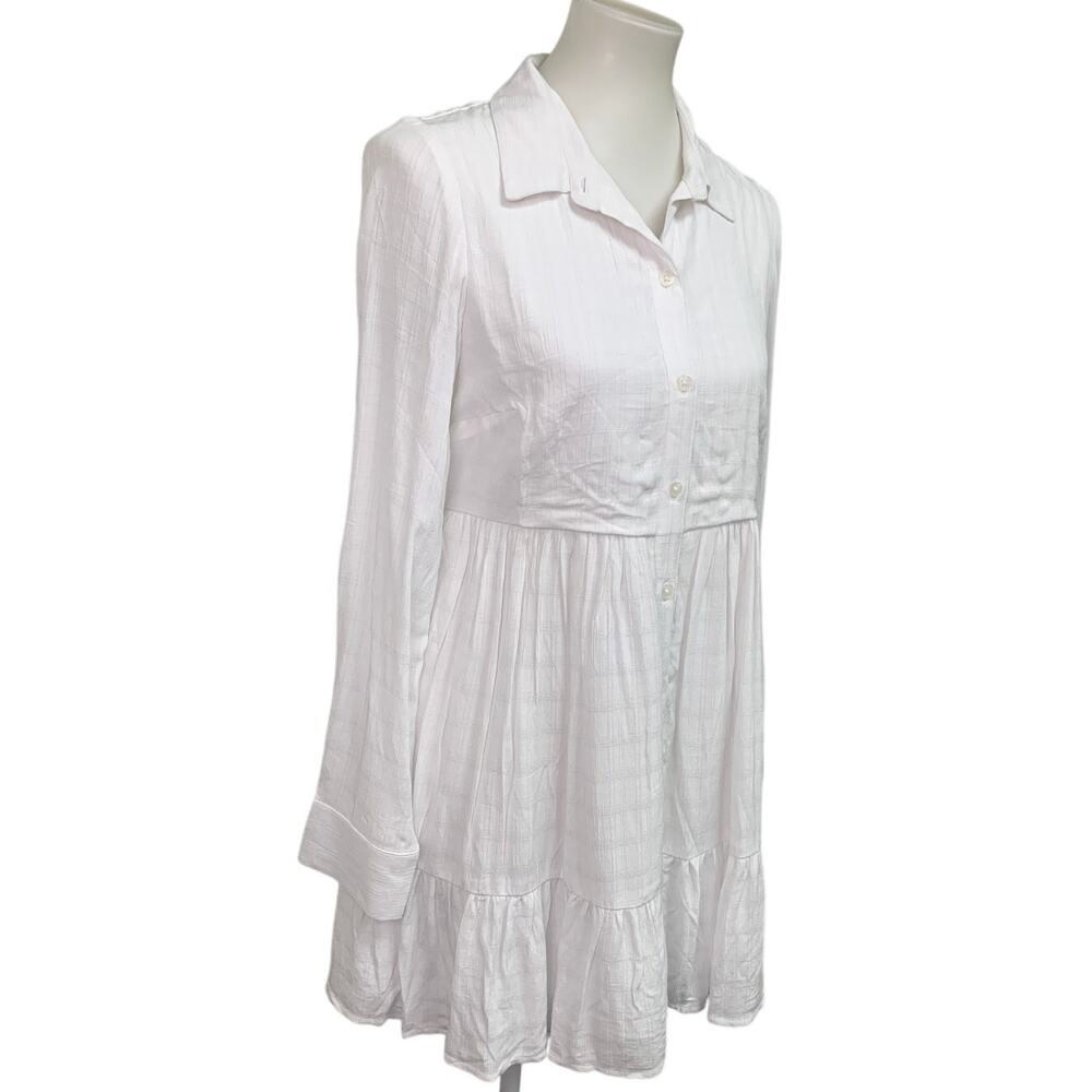 New American Eagle Womens Small Long Sleeve Front Button Collared Shirt Dress - Picture 1 of 5